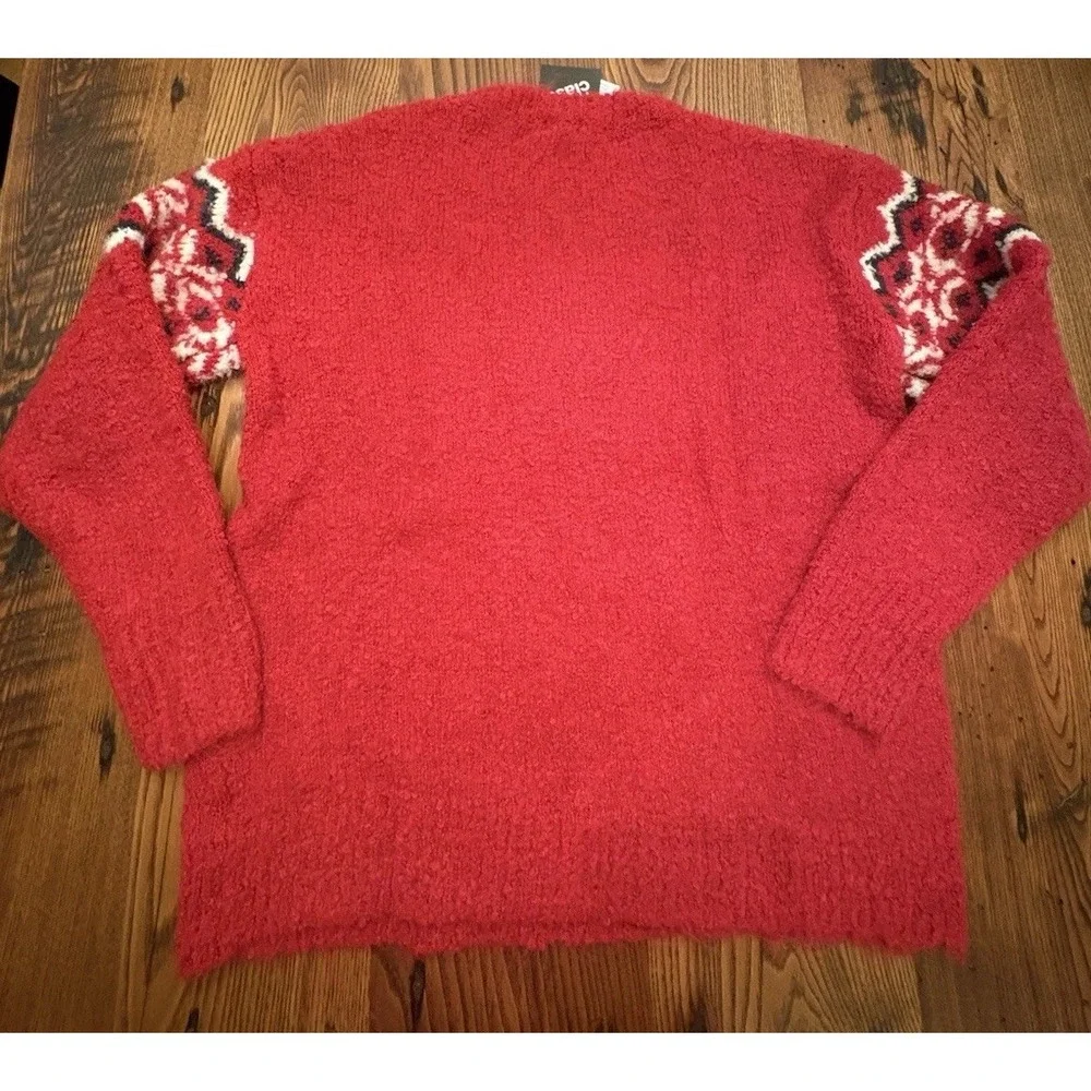 Art Class Girls Fuzzy Crewneck Pullover Sweater Red Size XL (14-16) NWT